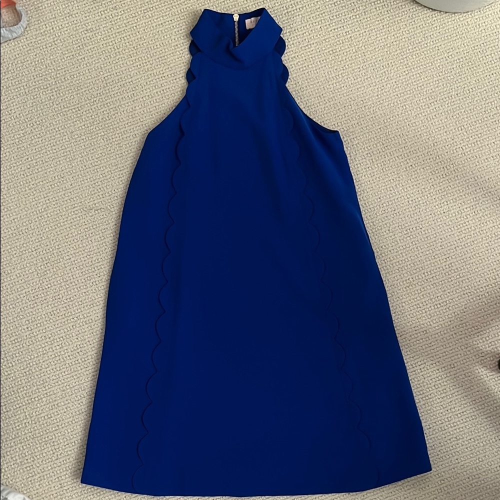 Ted Baker London Blue Scalloped Mini Dress